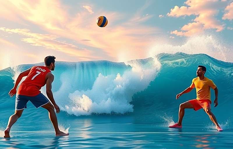 Indian Ocean Volley Wave - Multiplayer Action Indian Ocean Volley Wave multiplayer mode showing players from different Indian states competing